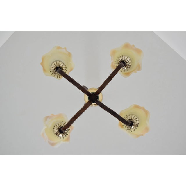 Wooden Chandelier, 1970s For Sale - Image 6 of 12