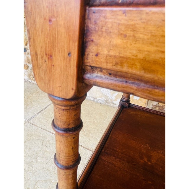 Three-Tiered Walnut Turned Wood Side Table, 1930s For Sale - Image 11 of 16