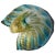 Glass Vintage Murano Barovier Toso Blue Rim Gold Flecks Ribbed Surface Italian Art Glass Seashell Sculptural Bowl For Sale - Image 7 of 10
