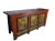 Late 19th Century Gansu 85" Long Red Hand Painted Chinese Sideboard For Sale - Image 4 of 12