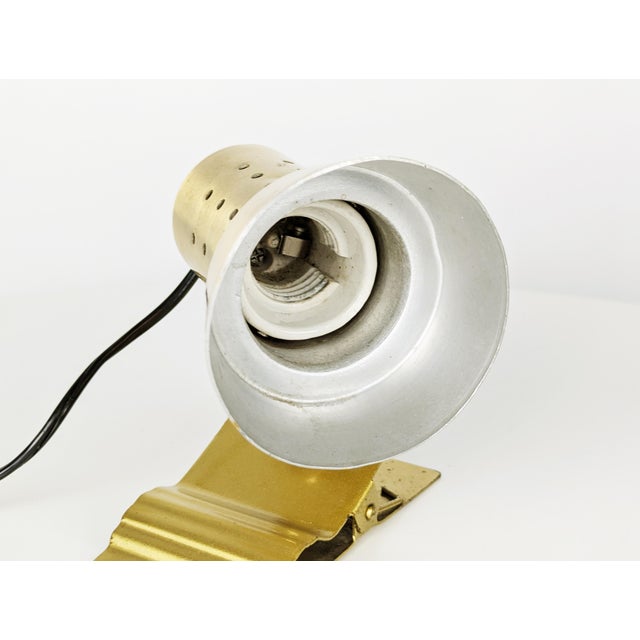 Mid-Century Modern Adjustable Gold Painted & Anodized Aluminum Spot Light, 1960s For Sale - Image 3 of 9