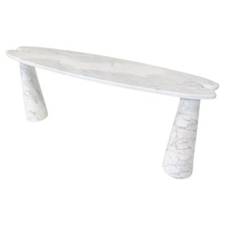 Eros Console in White Marble attributed to Angelo Mangiarotti for Skipper, 1980s For Sale