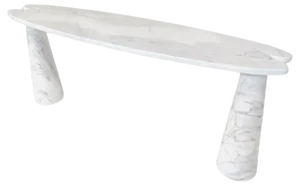 Eros Console in White Marble attributed to Angelo Mangiarotti for Skipper, 1980s