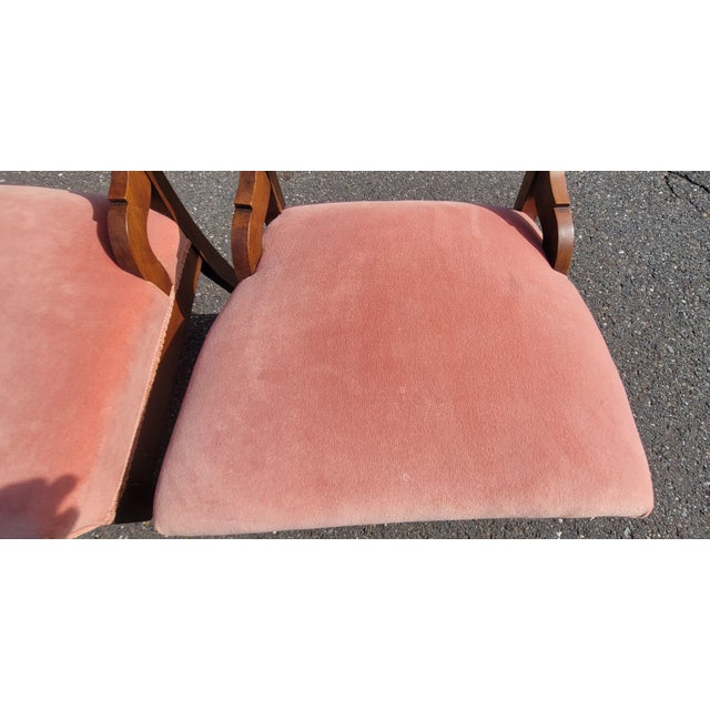 Fine Set 5 Victorian Parlor Chairs in a Blush Tone Upholstery For Sale In Philadelphia - Image 6 of 12