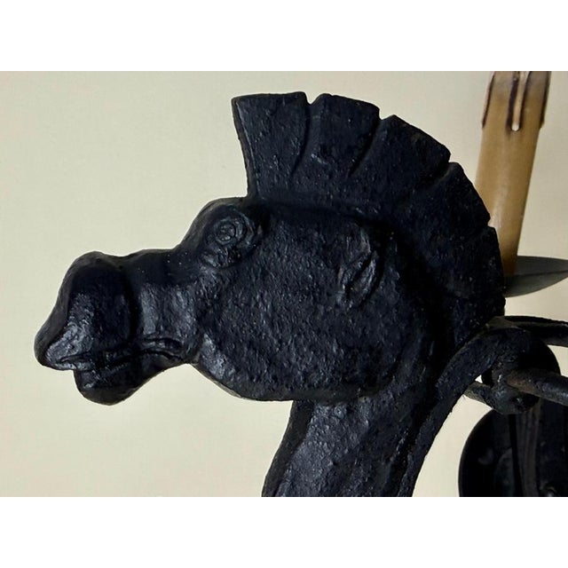 Art Deco Cast Iron Viking Longboat Chandelier, 1940s For Sale - Image 4 of 18