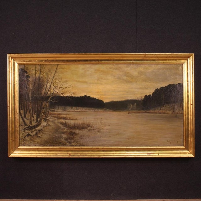 Franz Bombach, Landscape, 1900, Oil on Canvas, Framed For Sale - Image 16 of 16