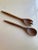 Vintage Wooden Utensils Fork & Spoon- 2 Pieces For Sale - Image 4 of 4