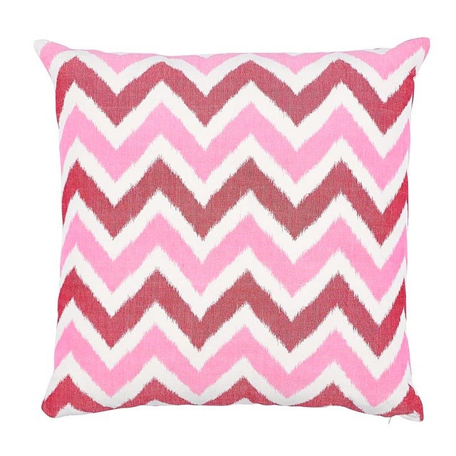 Abstract Schumacher Vedado Ikat 24" Pillow For Sale - Image 3 of 3