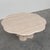 Diameter: 110 cm height: 43 cm an exceptional sculptural coffee table crafted entirely from beautiful natural travertine,...