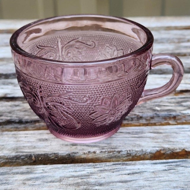 American 1990s Amethyst Pressed Glass Tea Cup by Indiana Glass Tiara Exclusives - a Pair For Sale - Image 3 of 7