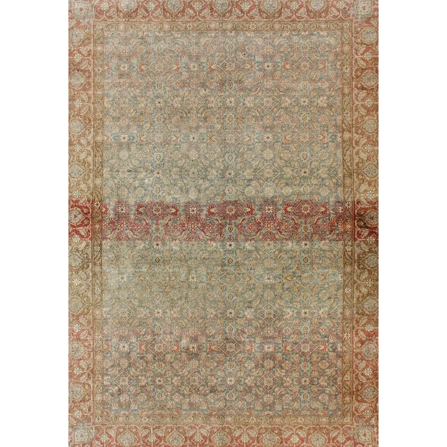 Antique Persian Tabriz Rug With Soft Allover Herati Design With Ornate Borders 4′6″ × 6′7″ For Sale - Image 4 of 12