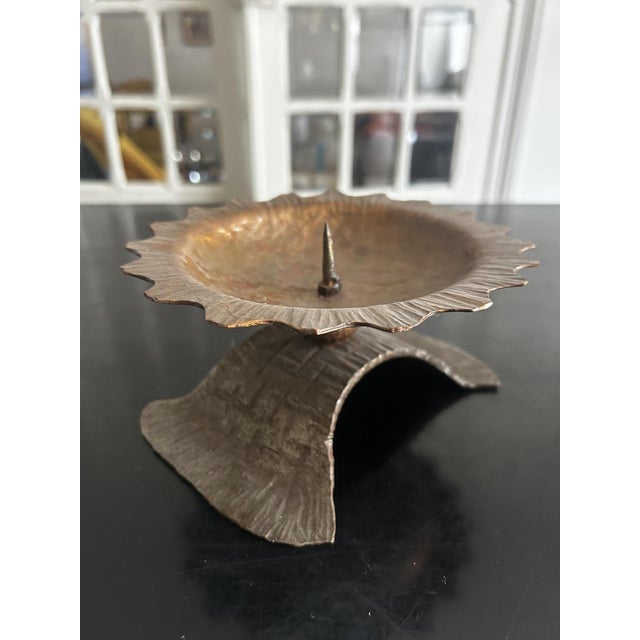 Brutalist Candlesticks in Wrought Iron and Copper, 1970s, Set of 2 For Sale - Image 14 of 15