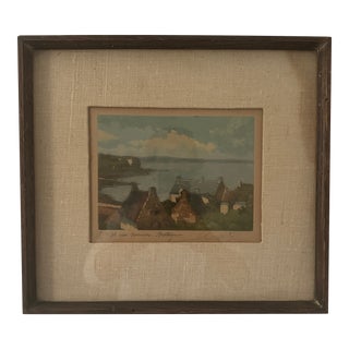 1930s Landscape Print of Bretagne, Framed For Sale