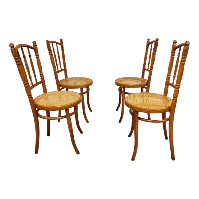 Vintage Bistro Chairs, 1950s, Set of 4 For Sale