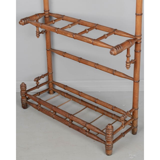 Brown 19th Century French Faux Bamboo Hall Tree or Coat Rack For Sale - Image 8 of 10