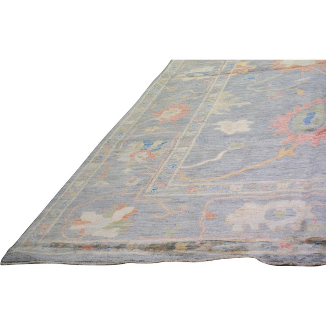 2010s Contemporary Oushak Hand Knotted Wool Rug,12'X14'5" For Sale - Image 5 of 6