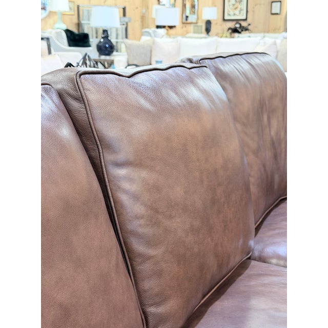 Animal Skin Hancock & Moore City Kip Mocha Leather Sofa For Sale - Image 7 of 10