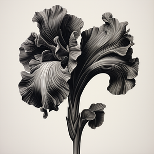 30" X 30" Acanthus Mollis' - Black and White Photography Print