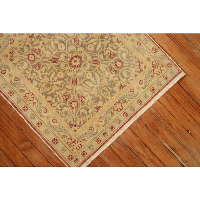 Square Vintage Turkish Brown Crimson Red 20th Century Rug For Sale In New York - Image 6 of 6
