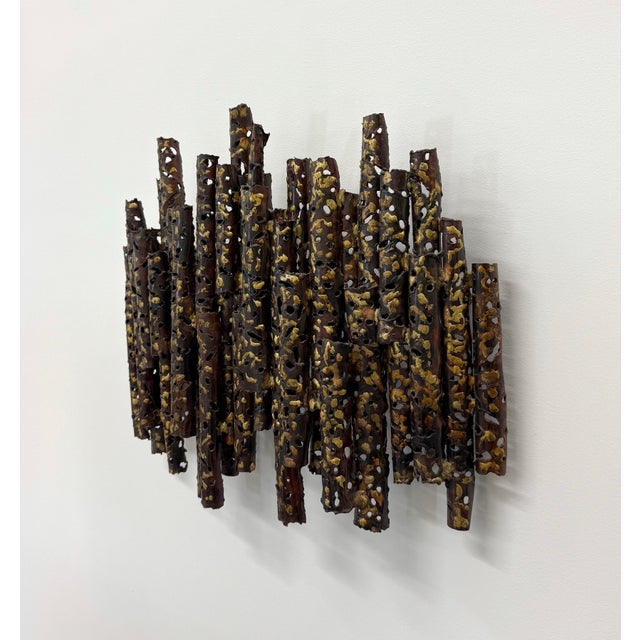 Vintage Brutalist Torch-Cut Metal Wall Sculpture For Sale In West Palm - Image 6 of 7
