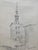 Benjamin II Vautier, Bell Tower, Graphite on Paper For Sale
