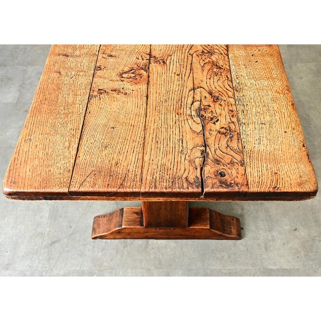 French Provincial French 18th Century Solid Elm Tavern Table For Sale - Image 3 of 14