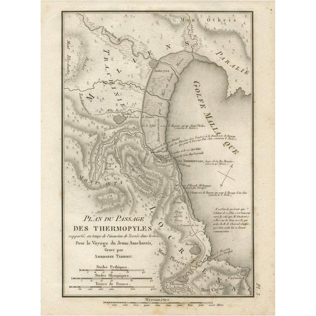 Antique Map of the Pass of Thermopylae from Ambroise Tardieu, 1825 For Sale - Image 10 of 10
