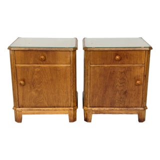 Vintage Wood Bedside Tables, Set of 2 For Sale