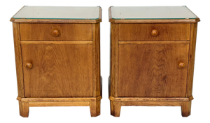 Vintage Wood Bedside Tables, Set of 2