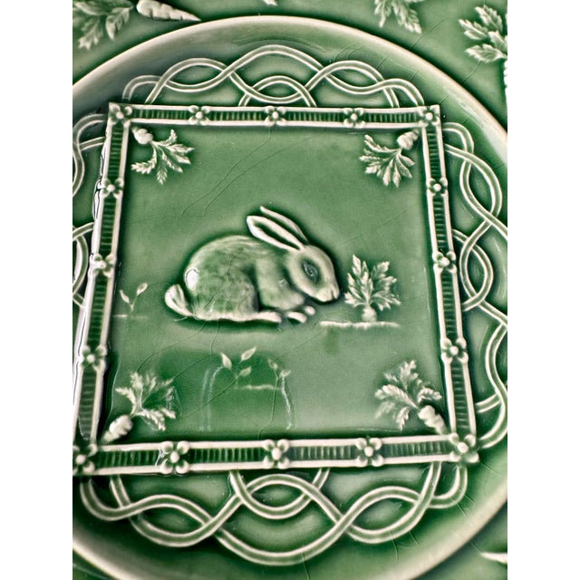 1990s Portugal Green Dessert Plates , S/4 For Sale - Image 5 of 7