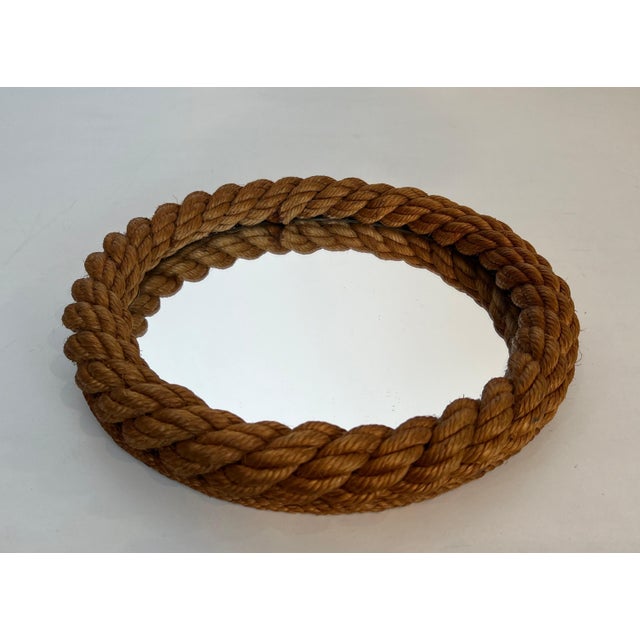 Adrien Audoux and Frida Minet Round rope mirror by Audoux Minet For Sale - Image 4 of 12