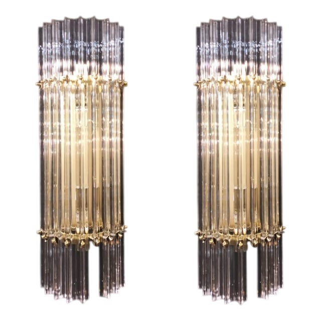 Murano Glass Wall Lamps, 1960s, Set of 2 For Sale