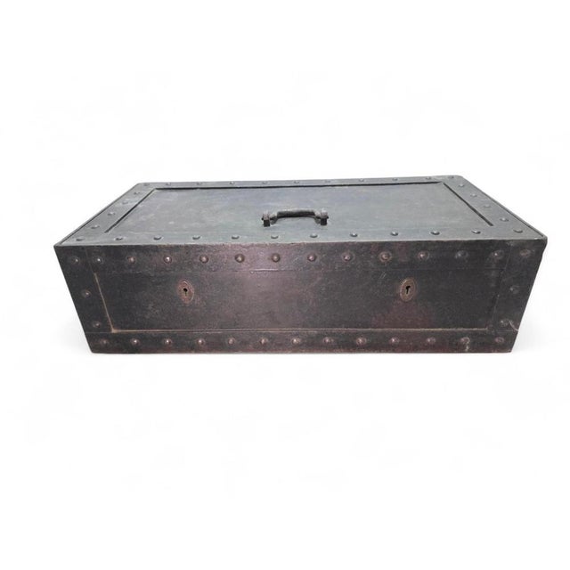 Rare and historically significant German carriage safe, crafted in iron during the 19th century. Designed for the secure...