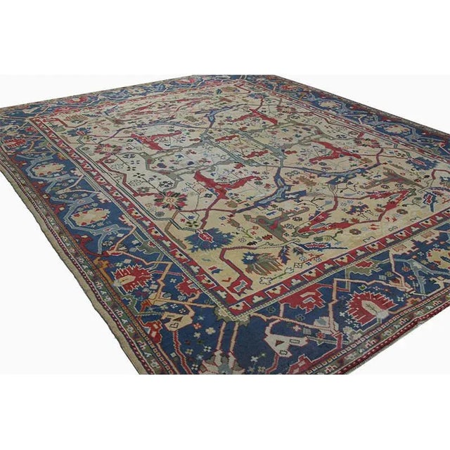 1920s Handwoven Turkish Oushak Area Rug For Sale - Image 4 of 8