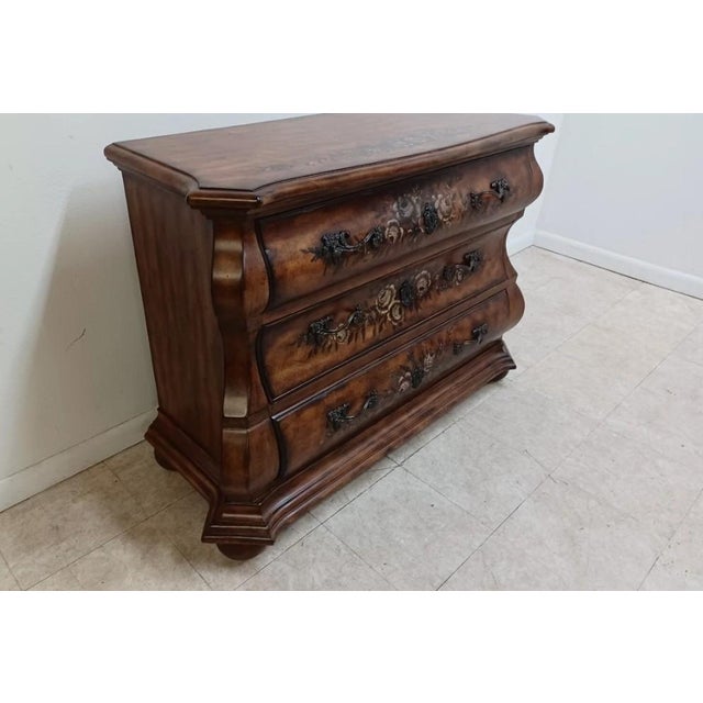 1990s Ethan Allen Legacy French Country Bombay Server Console Dresser Paint Decorated For Sale In Philadelphia - Image 6 of 12