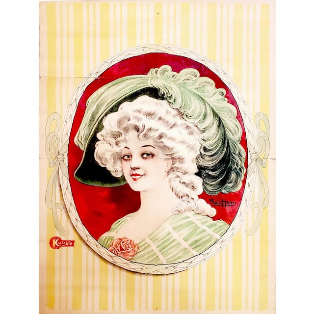 Original Lithographic Poster by Paolo Henri, 1895 For Sale