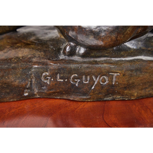 1920s Georges Lucien GuyotSigned, Bronze Sculpture of Resting Dog, circa 1925 For Sale - Image 5 of 7