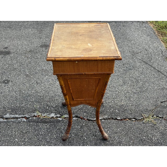 Late 19th Century Wicker Bamboo Side-Table For Sale - Image 13 of 13