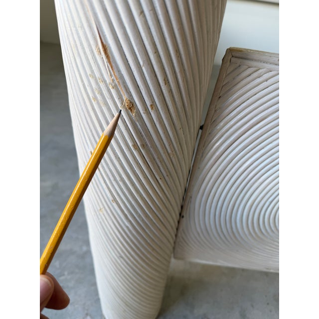 Boho Chic Swirl Pencil Reed King Size Canopy Bed Frame For Sale - Image 16 of 18