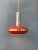 Small Space Age Red and Chrome Pendant Lamp For Sale - Image 5 of 11