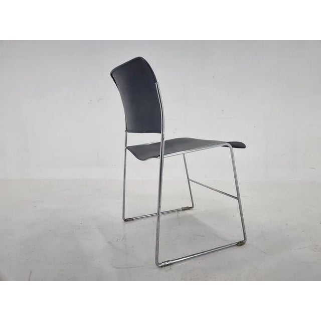 Metal Mid-Century Black and Chrome Model 40/4 Side Chair attributed to David Rowland, 1977 For Sale - Image 7 of 9