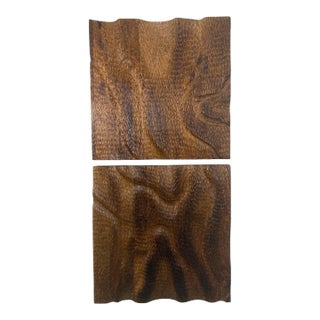 Studio a Home Pair of Dune Hand-Carved Mango Wood Wall Panels For Sale