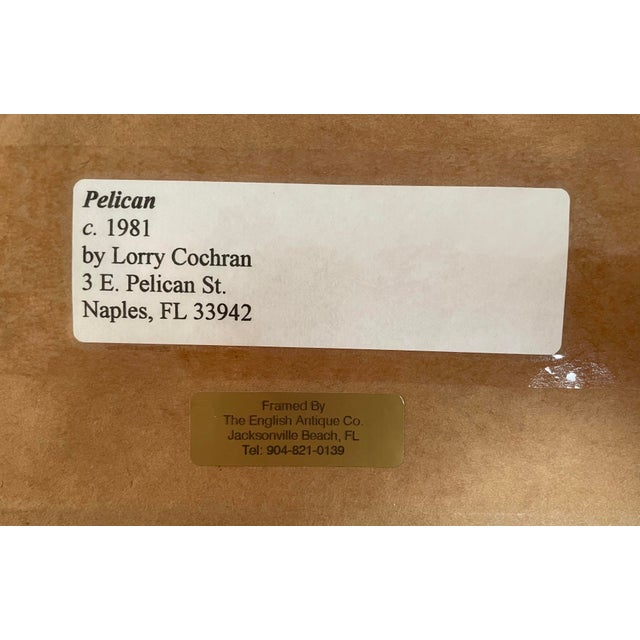 Hand Painted Watercolor of a Pelican Head, Framed For Sale In Atlanta - Image 6 of 7