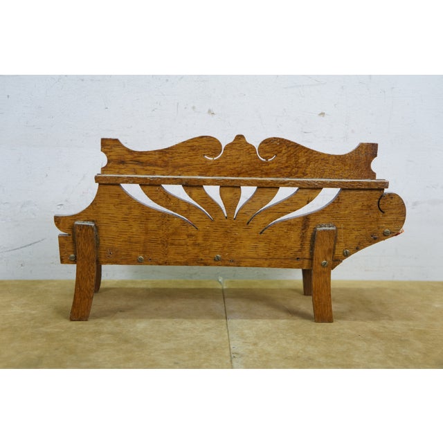 Late 19th Century Antique Victorian Quartersawn Oak Salesman Sample Chaise Lounge Daybed 14" For Sale - Image 5 of 12