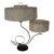 Mid Century Brass Metal Two Original Shade Table Lamp For Sale