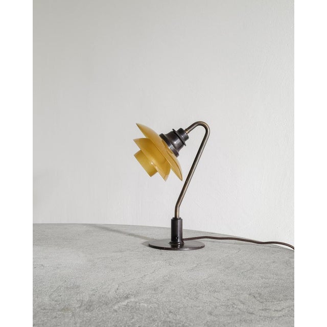 Rare and early danish mid century modern "ph 2/2 / vintergækken" desk table lamp with the iconic and sought after original...