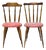 Vintage Wood and Fabric Chairs, 1950s, Set of 2 For Sale