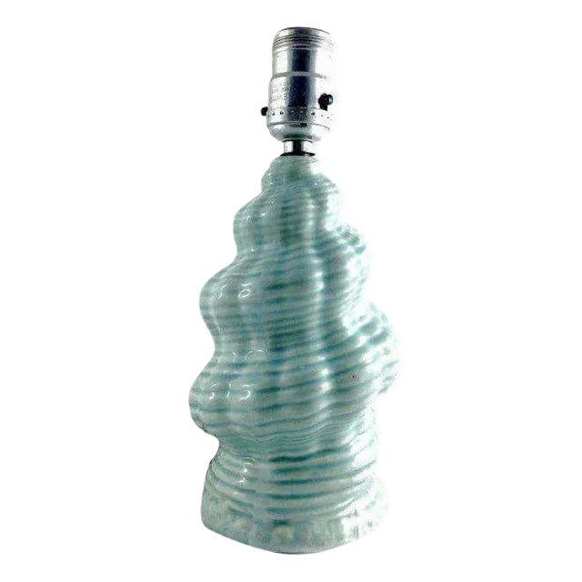 Turquoise Mid-Century Seashell Lamp For Sale