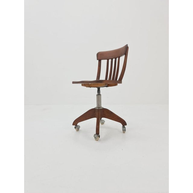 Bauhaus Bauhaus Swivel Office Chair in Wood by Der Ferderdreh, 1930s For Sale - Image 3 of 11