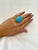 Blue 75 Ct Natural Oval Sleeping Beauty Turquoise Ring, 18 Kt Yellow Gold For Sale - Image 8 of 8